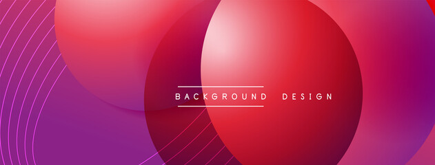 Gradient circles with shadows. Vector techno abstract background. Modern overlapping forms wallpaper background, design template