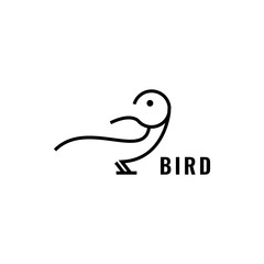 minimalist bird logo design with monoline modern style