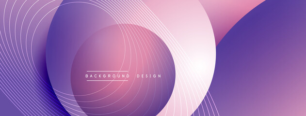 Gradient circles with shadows. Vector techno abstract background. Modern overlapping forms wallpaper background, design template