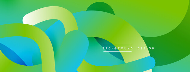 Abstract overlapping lines and circles geometric background with gradient colors