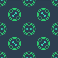 Line Electrical outlet icon isolated seamless pattern on blue background. Power socket. Rosette symbol. Vector