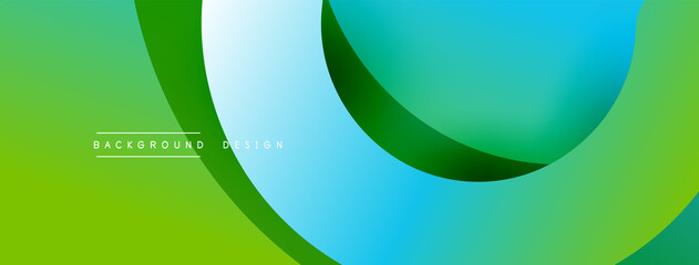 Abstract overlapping lines and circles geometric background with gradient colors