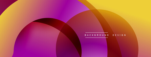 Abstract overlapping lines and circles geometric background with gradient colors