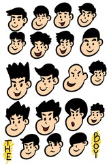 cute boy cartoon on white background