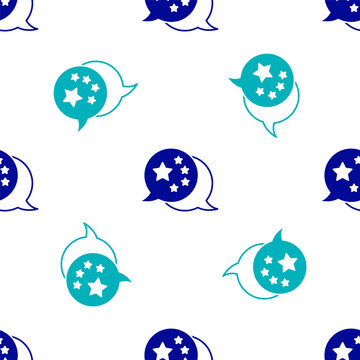 Blue China Flag Icon Isolated Seamless Pattern On White Background. Vector