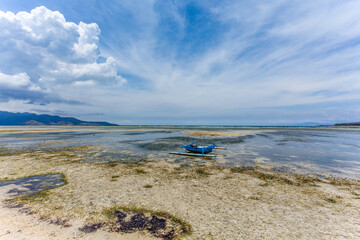 Sandy beach on Gili Air and view at the Bali Sea, West Nusa Tenggara, Indonesia, Asia