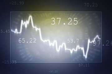 Business Growth graph on technology background, Futuristic raise arrow chart digital transformation abstract technology background. Big data and business growth currency stock and investment economy	