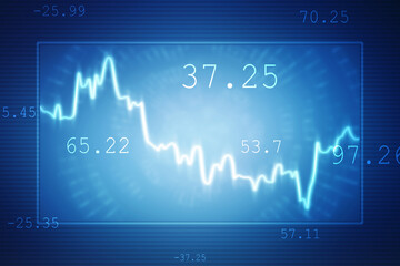 Business Growth graph on technology background, Futuristic raise arrow chart digital transformation abstract technology background. Big data and business growth currency stock and investment economy	