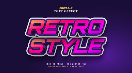 Colorful Retro Text Style Effect. Editable Text Style Effect