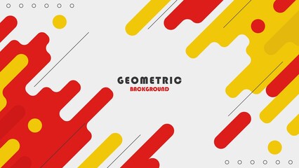 Abstract Geometric Red Yellow Rounded Shapes Background