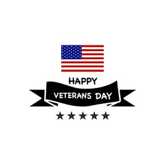 Happy Veterans day on white background.
