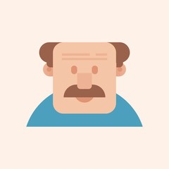 Flat design character, old man character , vector illustration, isolated on white background
