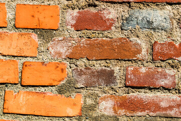 Old brick walls. Abstract texture of red brick wall
