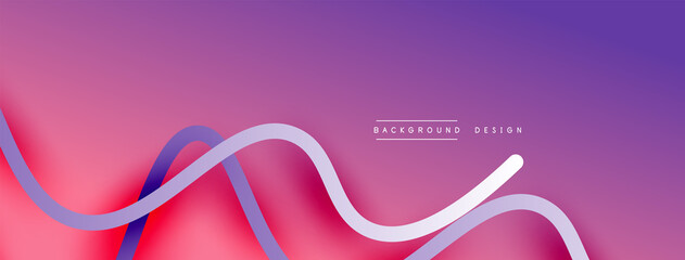 Abstract gradient background with wave line with shadow effect. Geometric composition. 3D shadow effects and fluid gradients