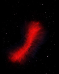 Being shone and star field against space.