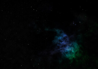 Naklejka na ściany i meble Star field in space and a nebulae.