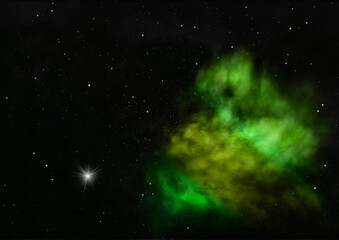 Star field in space and a nebulae.