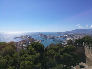 Ein Blick auf die Bucht von Malaga/Spanien