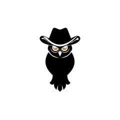 illustration vector graphic of owl cowboy mascot logo design