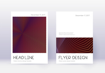 Minimal cover design template set. Orange abstract