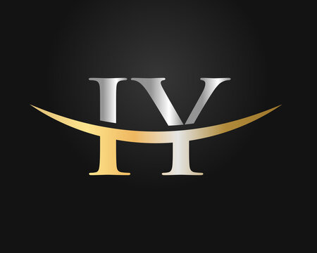 Initial Gold IY letter logo design. IY logo design vector template