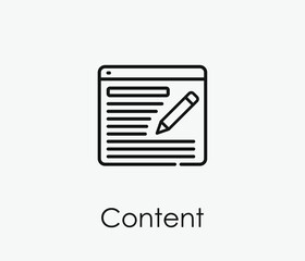 Content vector icon. Editable stroke. Symbol in Line Art Style for Design, Presentation, Website or Apps Elements, Logo. Pixel vector graphics - Vector