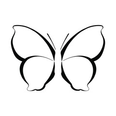 abstract butterfly vector template design.butterfly vector in black and white color. logo template, minimal, vector, simplified object- illustration