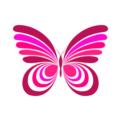 abstract butterfly vector template design.butterfly vector in magenta and pink color. logo template, minimal, vector, simplified object- illustration