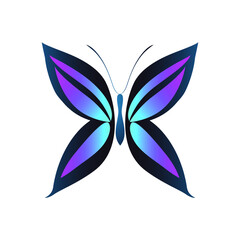 abstract butterfly vector template design.butterfly vector in shades of blue color gradient. logo template, minimal, vector, simplified object- illustration
