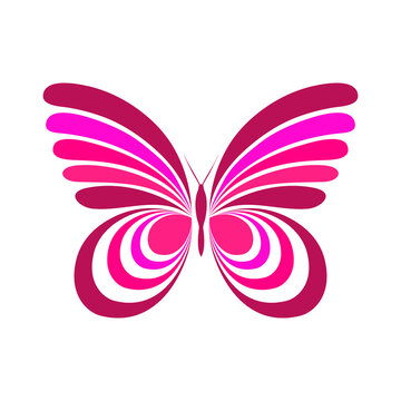 abstract butterfly vector template design.butterfly vector in magenta and pink color. logo template, minimal, vector, simplified object- illustration