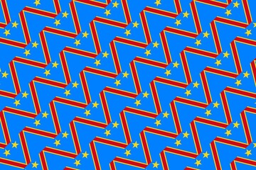 Simple geometric pattern in the colors of the national flag of Democratic Republic of the Congo