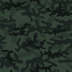 Fototapeta premium Seamless camouflage in black. Military pattern. Vector.