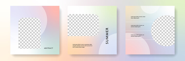 Colourful pastel gradient background for social media, instagram and facebook templates, abstract business layouts, modern minimal vector art