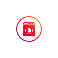 Washing machine icon. Vector Illustration for mobile concept and web design.