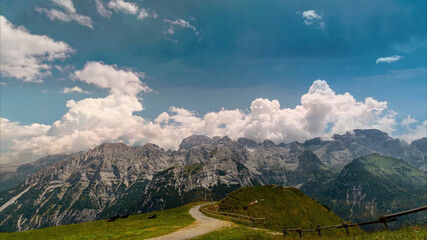landscape with mountains and clouds