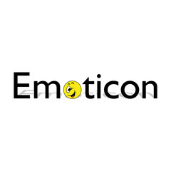 Emoticon text logo vector graphics
