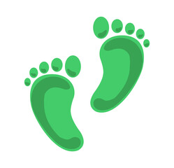 Fototapeta na wymiar Vector illustration of green footprints