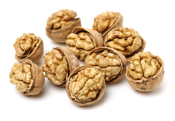 walnuts on a white background