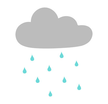 Vector image of a cloud with rain