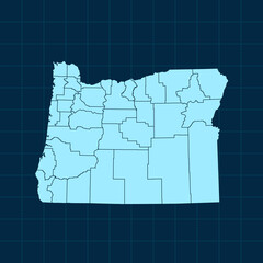 Fototapeta na wymiar map of Oregon