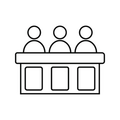 Court icon vector set. justice illustration sign collection. law symbol or logo.
