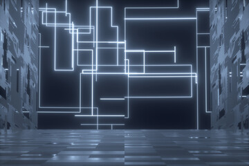  3d rendering scene of future concept