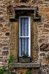 Detail of a window house in village of Ford and Etal in County of Northumberland