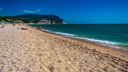 The beautiful sea of Numana in Conero, Ancona province, Marche region.