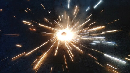 Real fire sparks from diwali crakers 