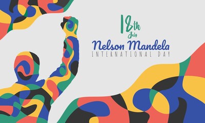 Abstract Banner Illustration of Nelson Mandela International Day Vector - obrazy, fototapety, plakaty