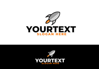 rocket logo, icon or sign. Flat vector

