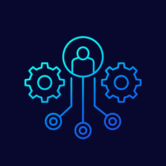 delegation work line vector icon