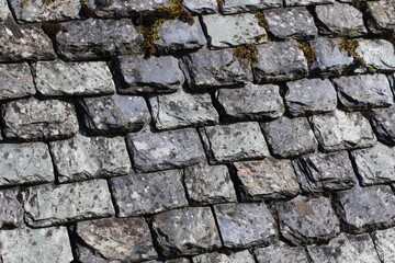 Détail d'un toit en ardoise au Mont-Saint-Michel