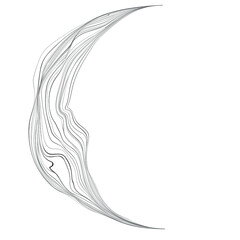 Lines in Semi Circle Form .  Vector Illustration .Technology round. Moon Logo . Design element . Abstract Geometric shape .